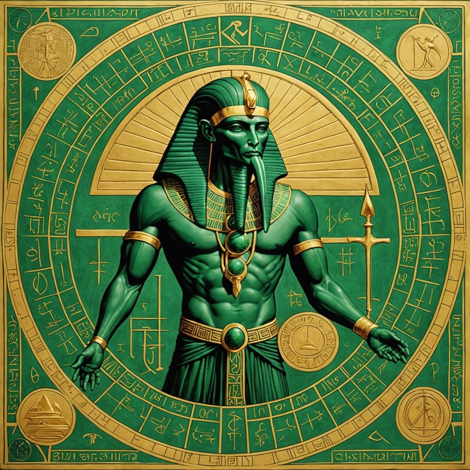 Mystical Emerald Tablets of Thoth Illustration