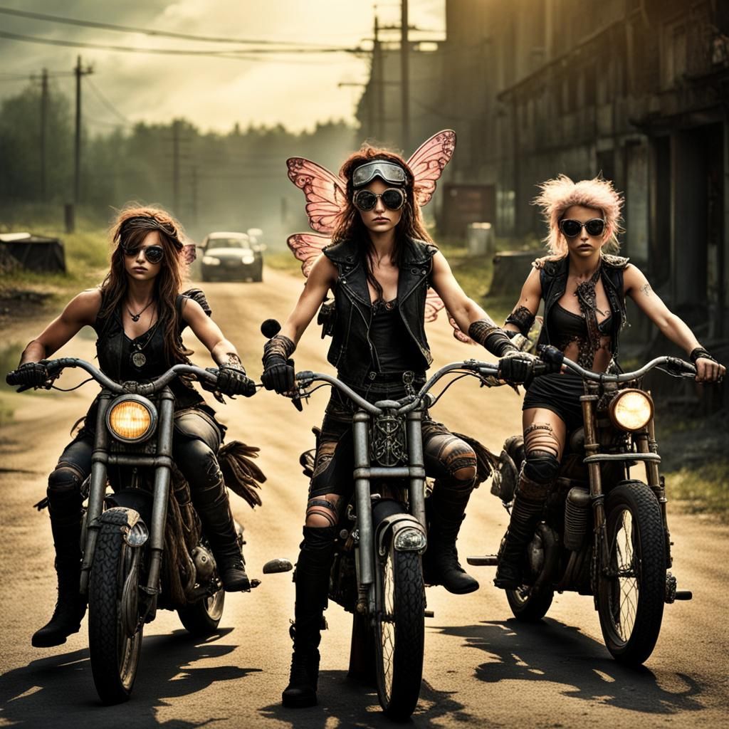 Post-Apocalyptic Fairy Biker Gang