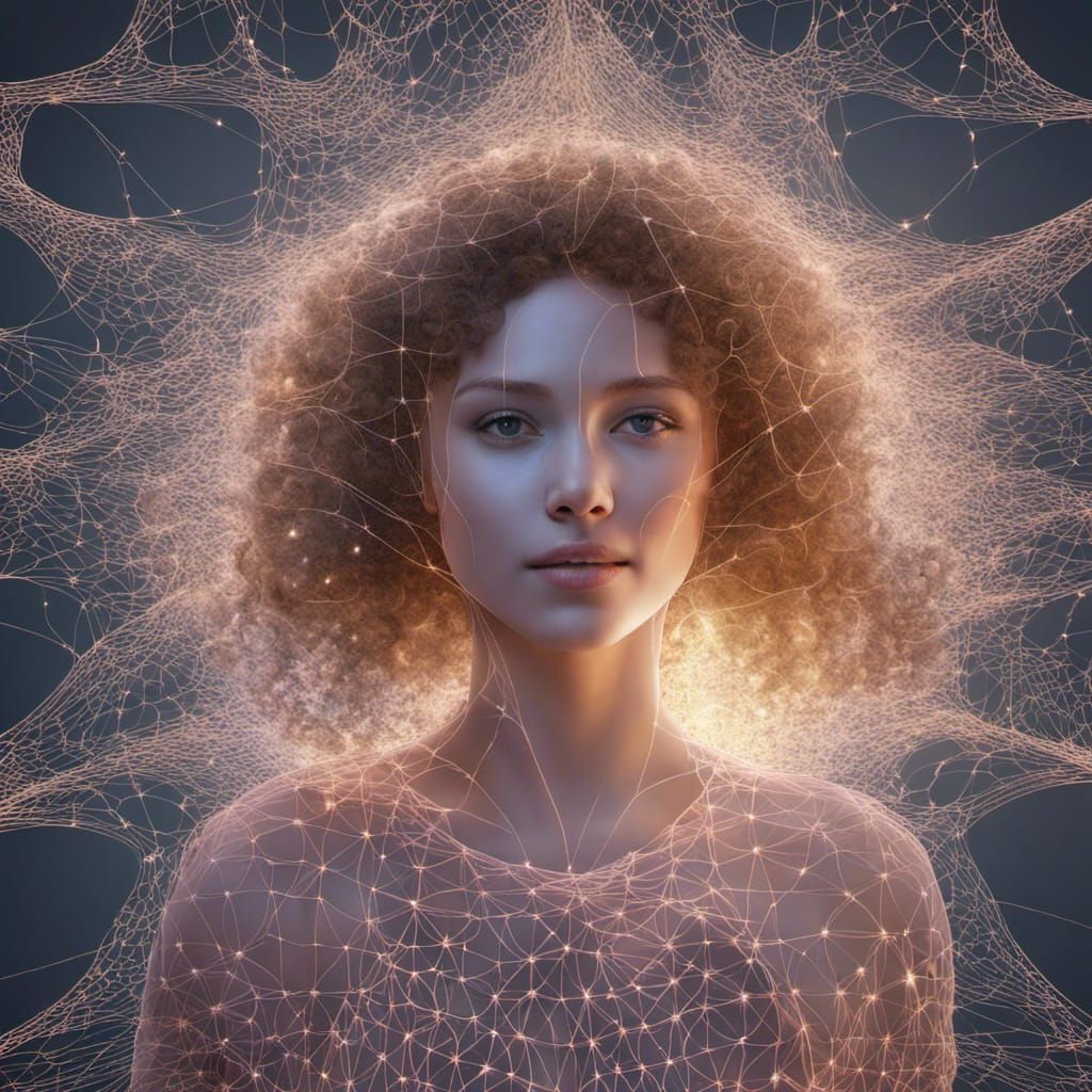 Sparkling Fractal Face: 3D Rendered Masterpiece