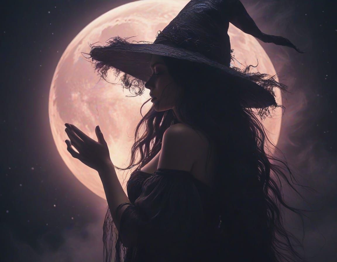 Witch In the Glowing Full Moon 🌕