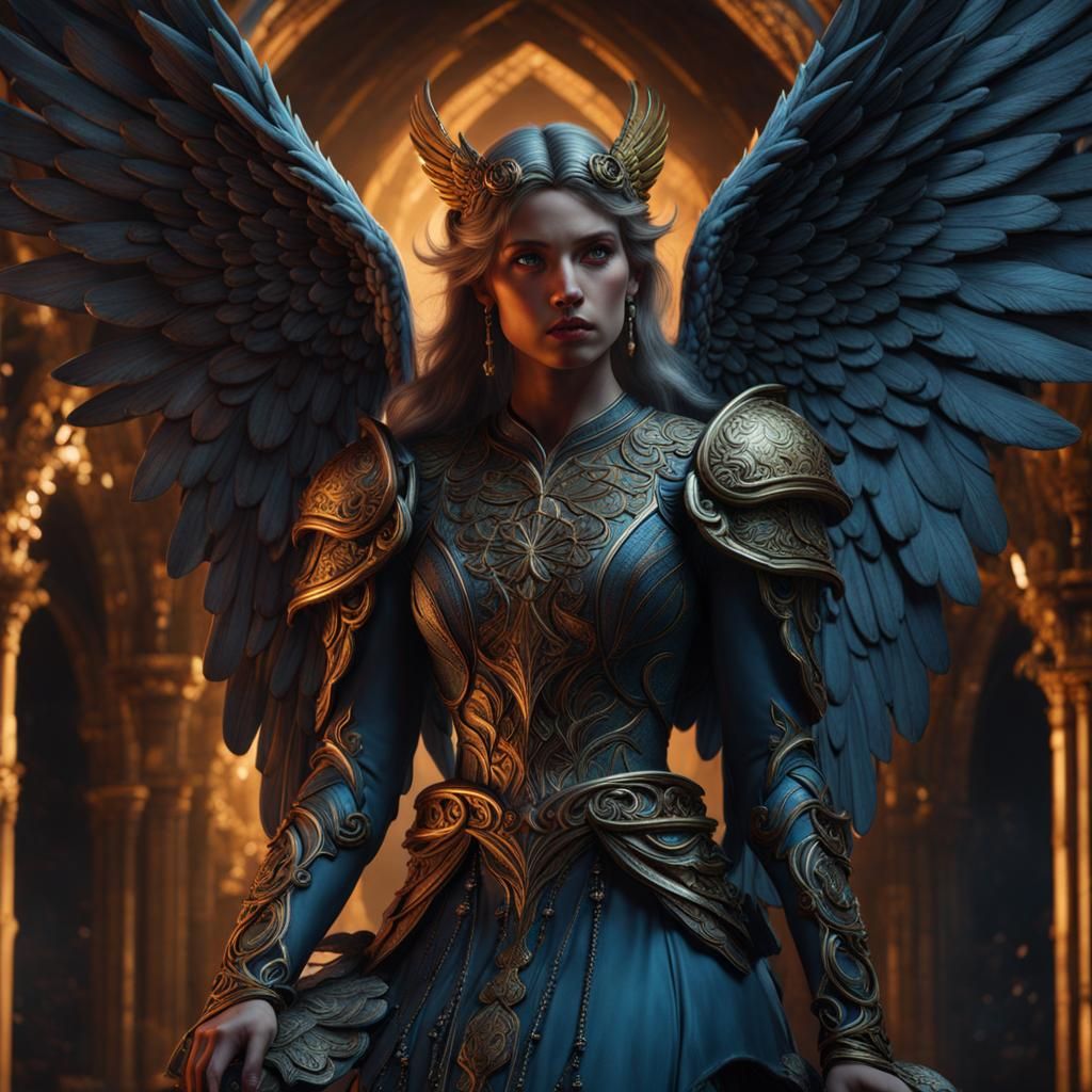 Sad Angel in Detailed Matte Painting