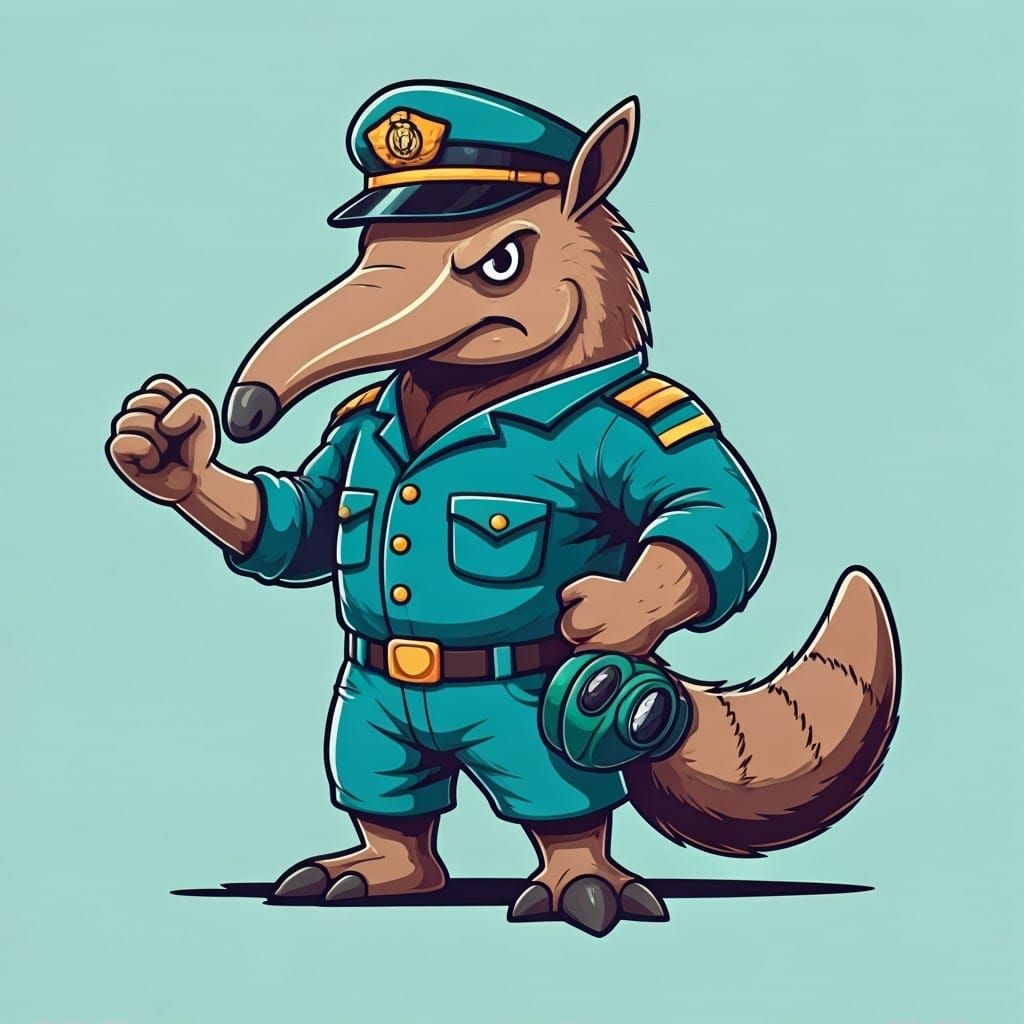 Brazilian Anteater Superhero Comic Book Mascot