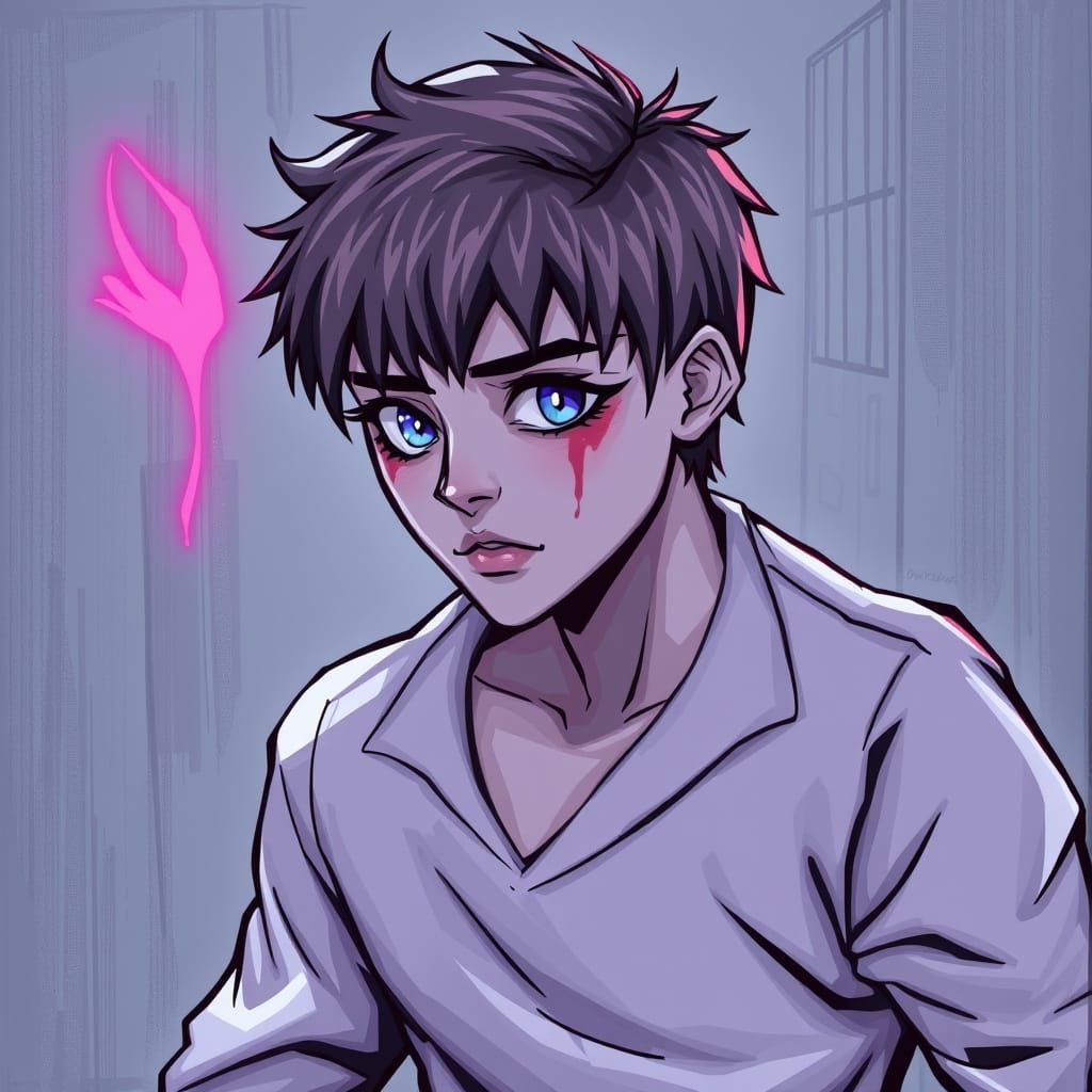 AI Generated Image of a Sad Young Man