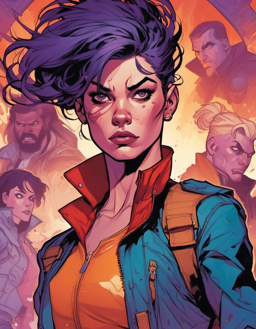 Athletic Heiress Brawler in Comic Book Style