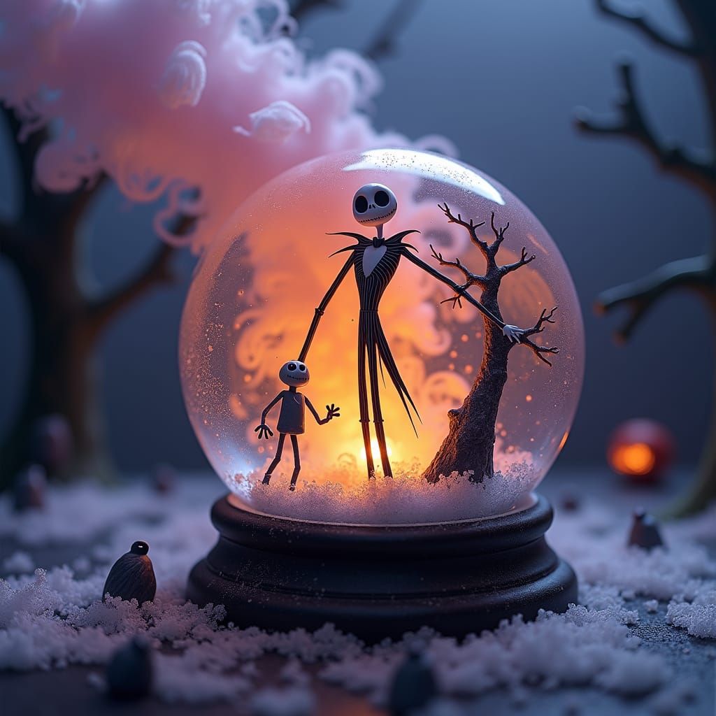 Jack Skellington Snow Globe in Gothic Style