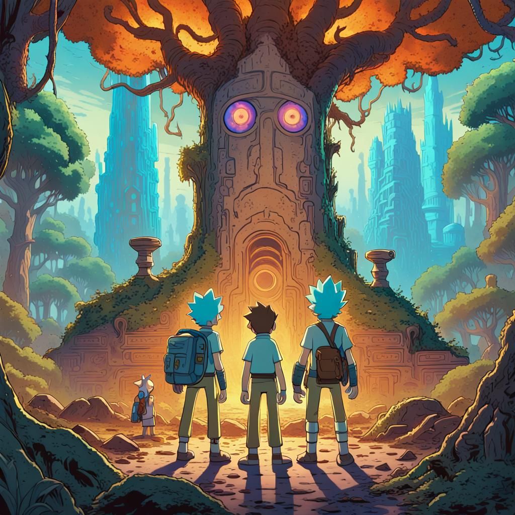 Rick and Finn in Mystical Forest Concept Art