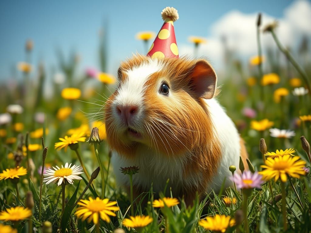 Guinea Pig's Sunny Meadow Birthday Celebration