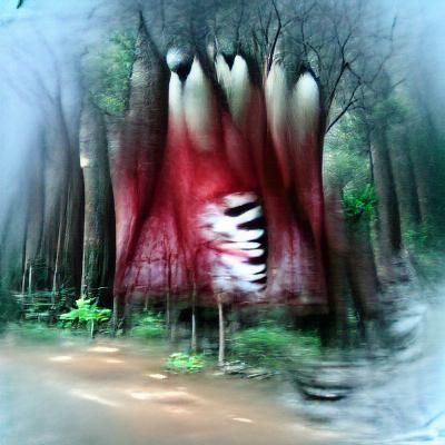 Terrifying Creature Lurking in Dark Forest