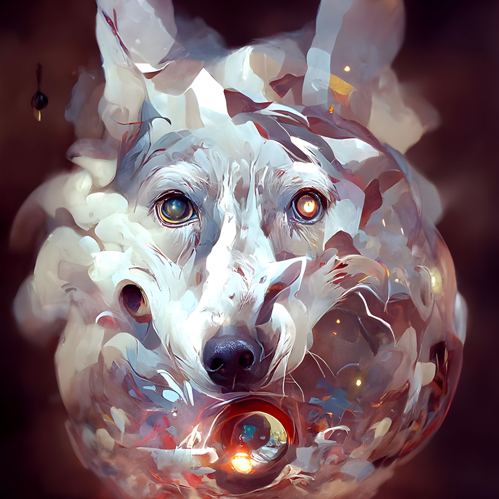 Dimensional Wolf Emerging: A Hyperrealistic Digital Painting