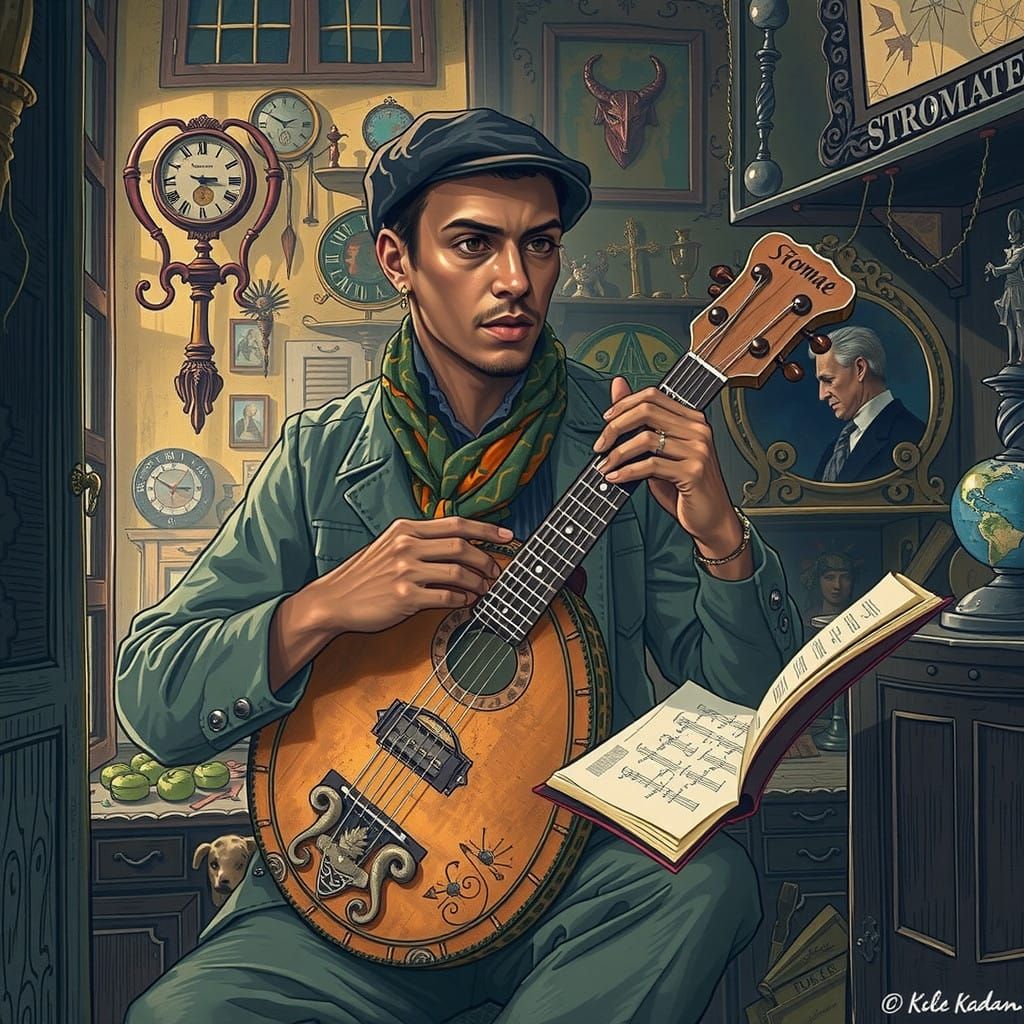 Stromae Composes Haunting Melody on Antique Lute in Amsterda...