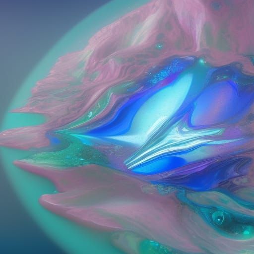 Iridescent Acrylic Pearl Pour in Fantasy Style