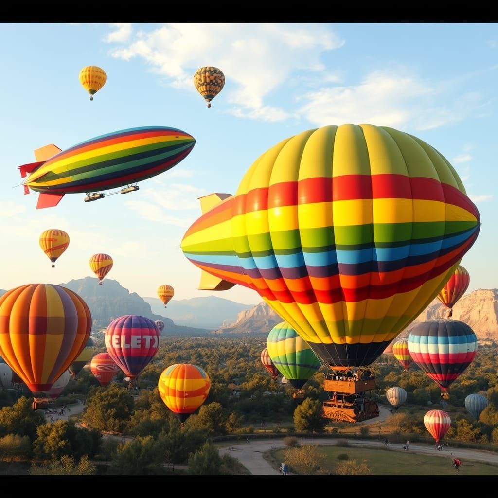 Rainbow Blimps and Hot Air Balloons