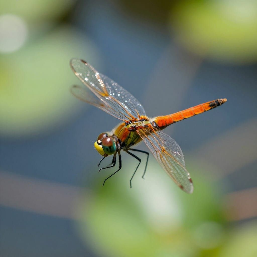 Vibrant Dragonfly Macro Photography