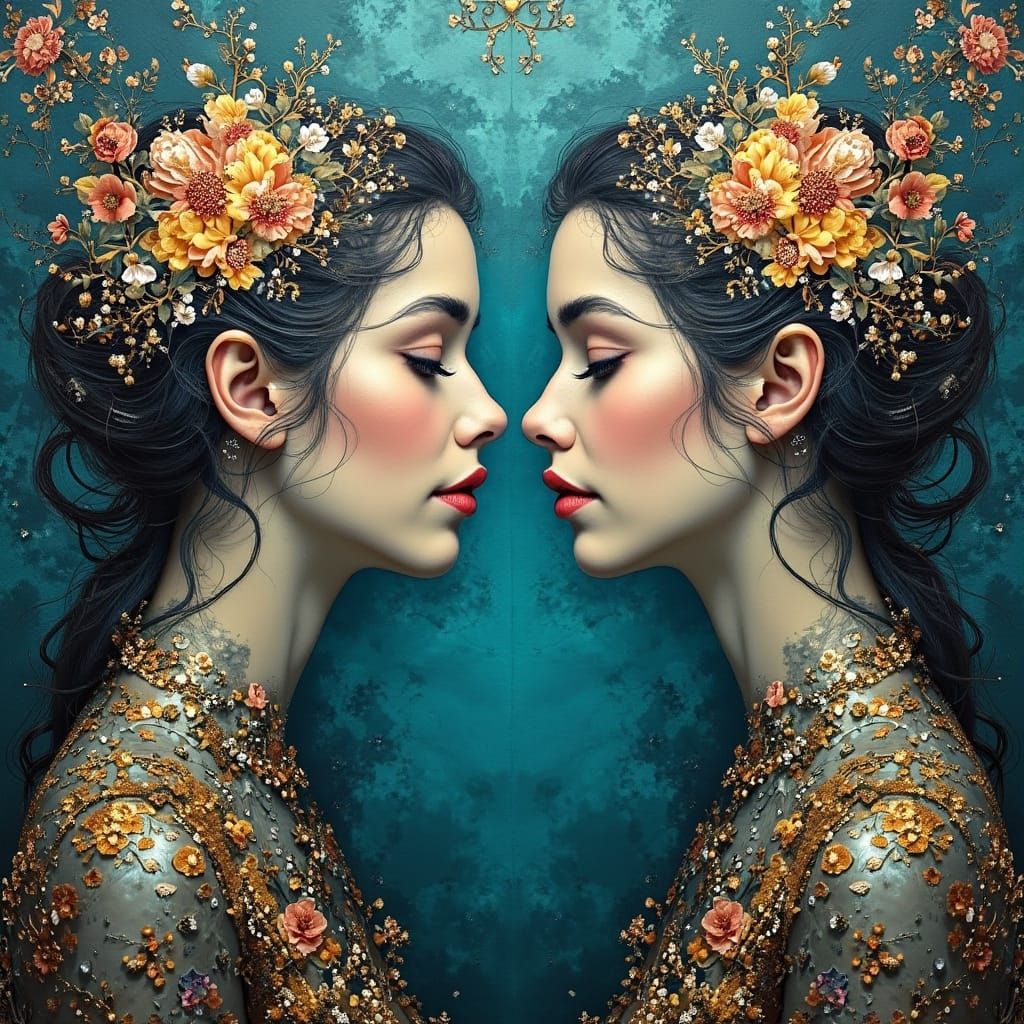 Doppler Effect Twins in Rococo Fractal Art