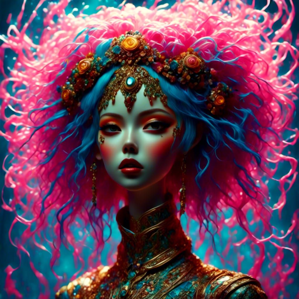 Hyperrealistic Anime Character in Cyberpunk Style