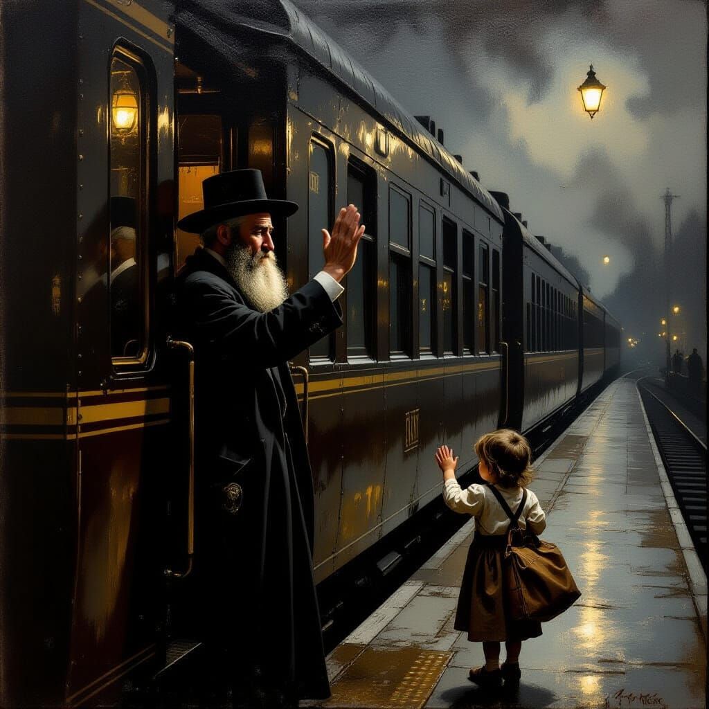 Emotional Train Departure: Haredi Man Waves Goodbye
