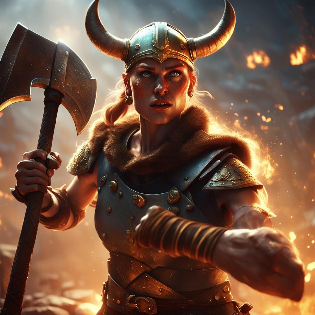 Rosie the Riveter: Viking Warrior in 3D Game Art
