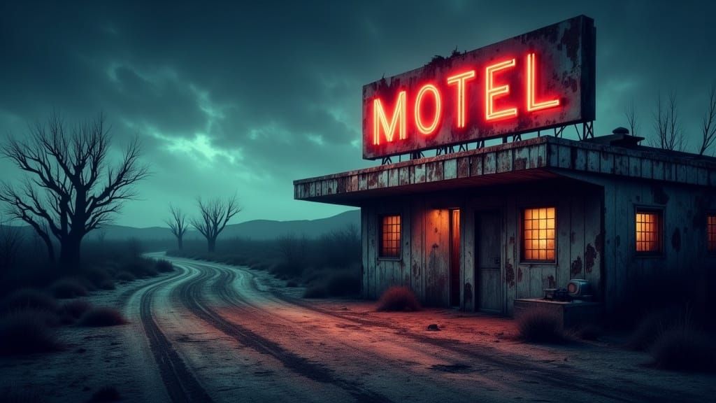 Desert Motel in Moody Realism Style
