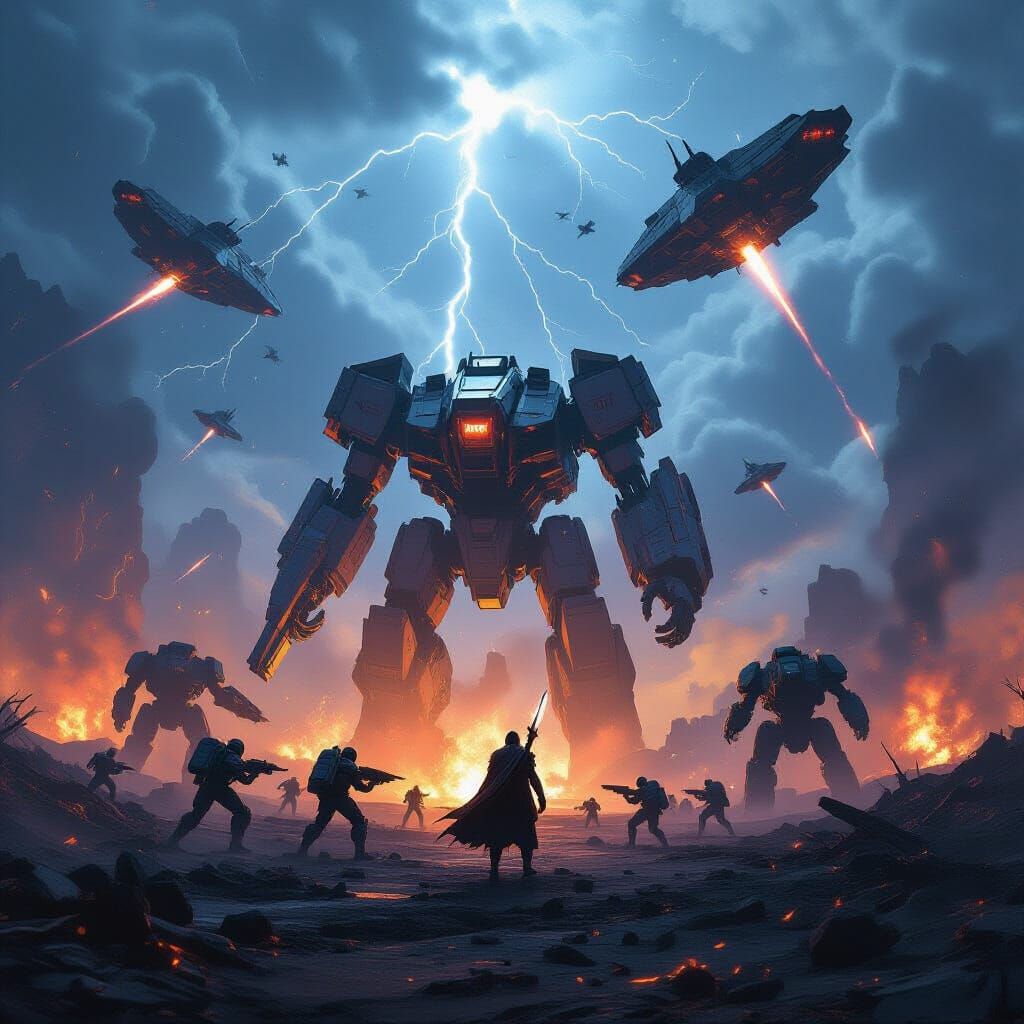 Epic Sci-Fi Battlefield on Alien Planet