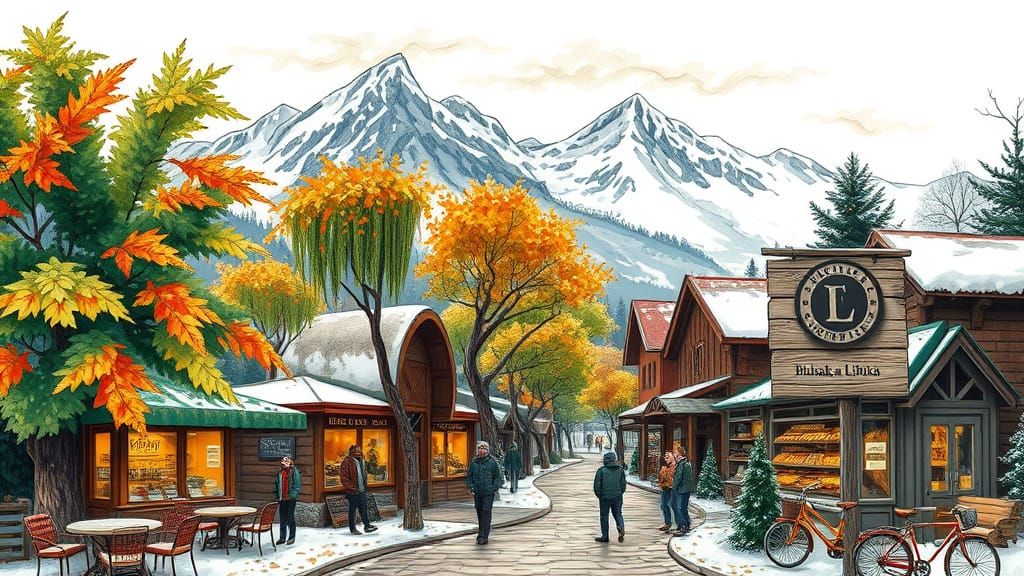 Winter Garden Oasis in Post-Impressionist Style