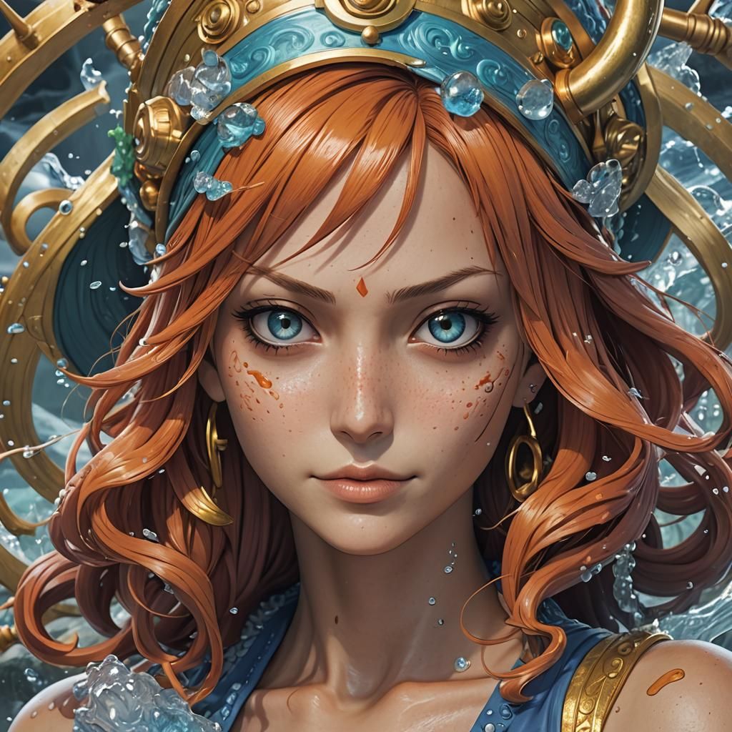 Nami Portrait in Art Nouveau Style