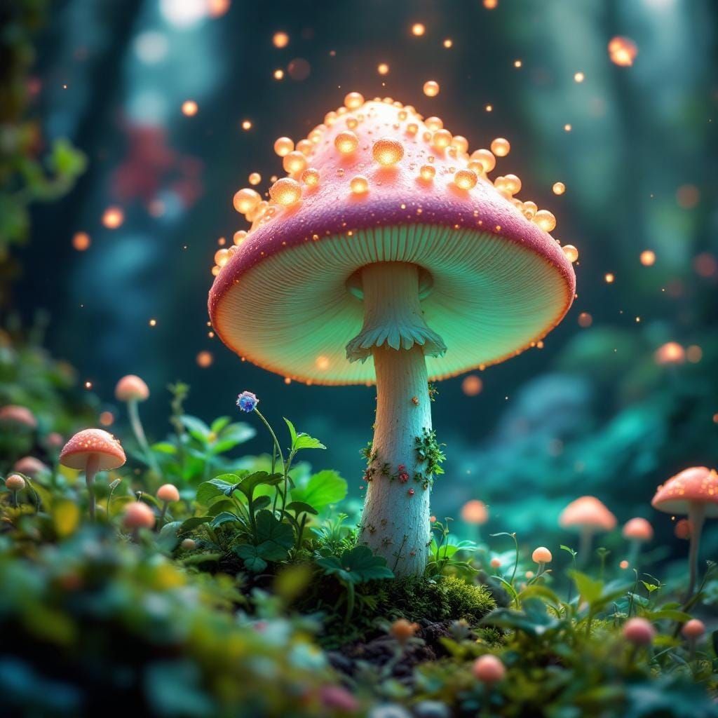 Mushroom Character in Futuristic 3D Open World