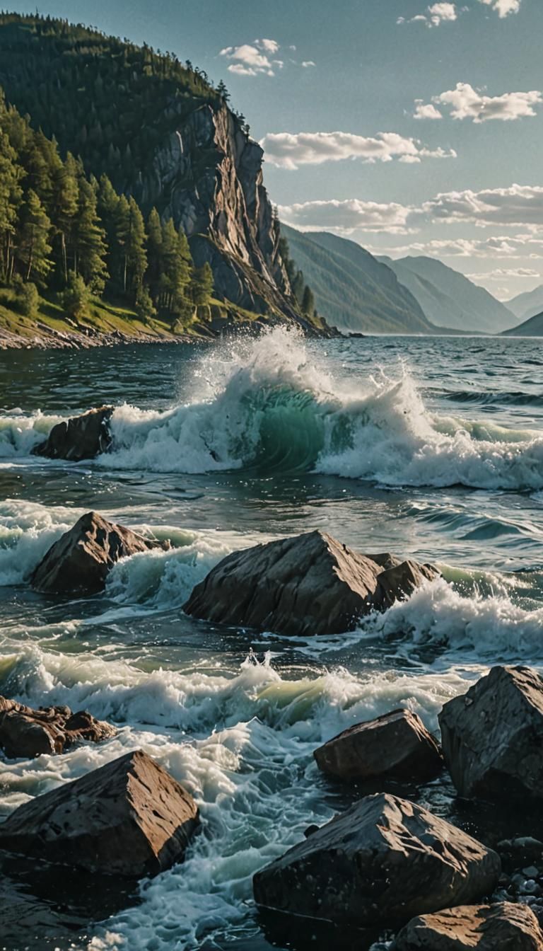 Cinematic View of Lake Baikal, Russia
