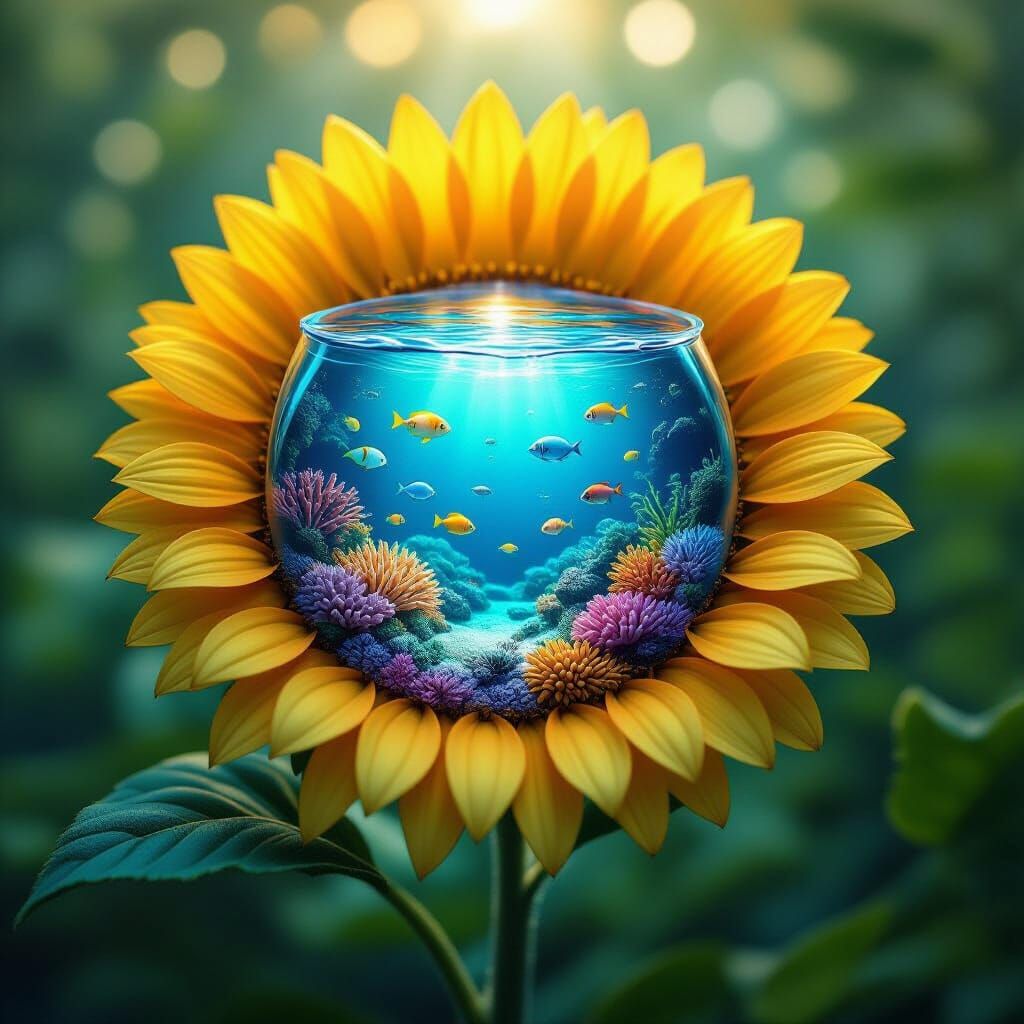 Surreal Sunflower Ocean Abundance