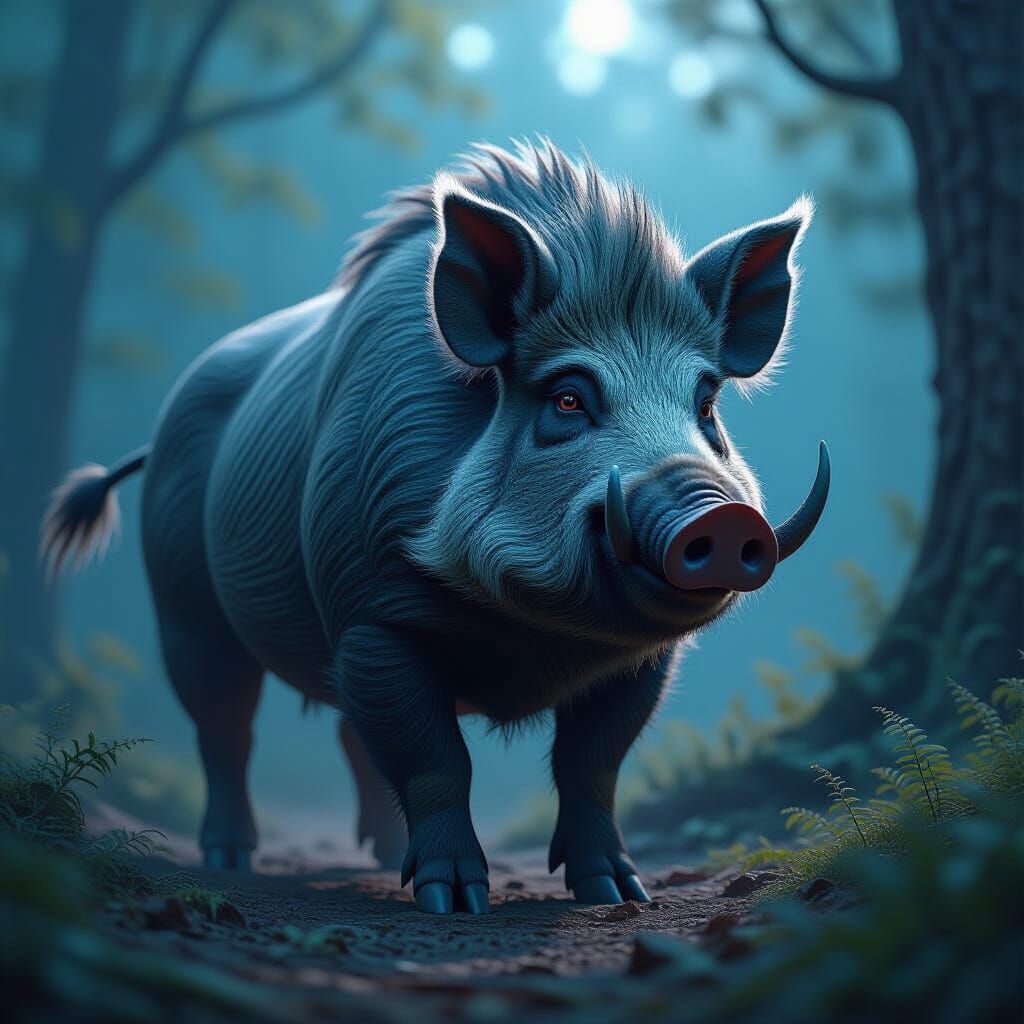 Majestic Boar Fantasy Concept Art Splash Screen