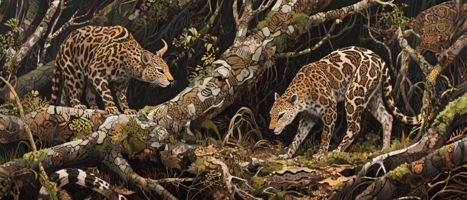 Camouflaged Wildlife Blending into Nature