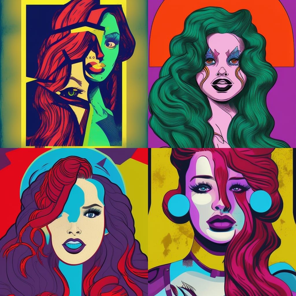 Madelaine Petsch as Medusa in Pop Art Illustration