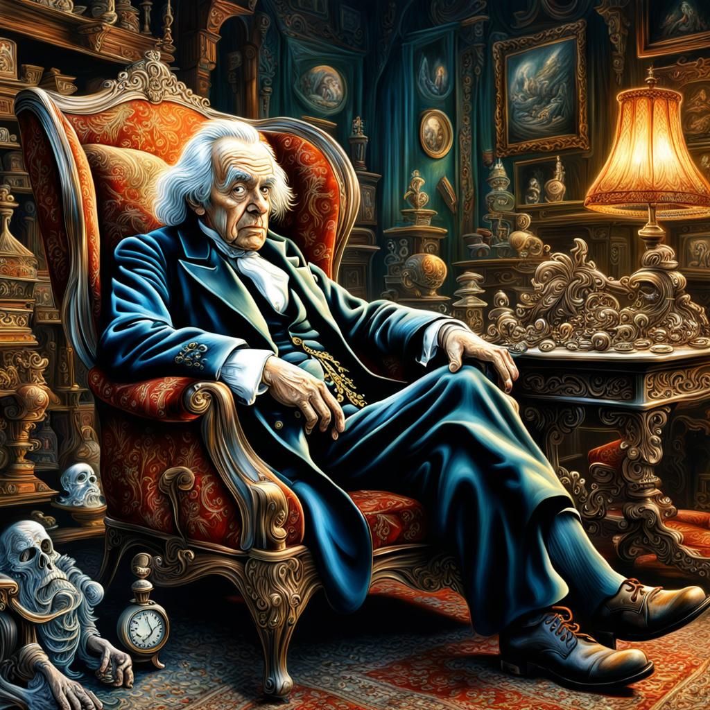 Detailed Scrooge and Marley Ghost Fantasy Art