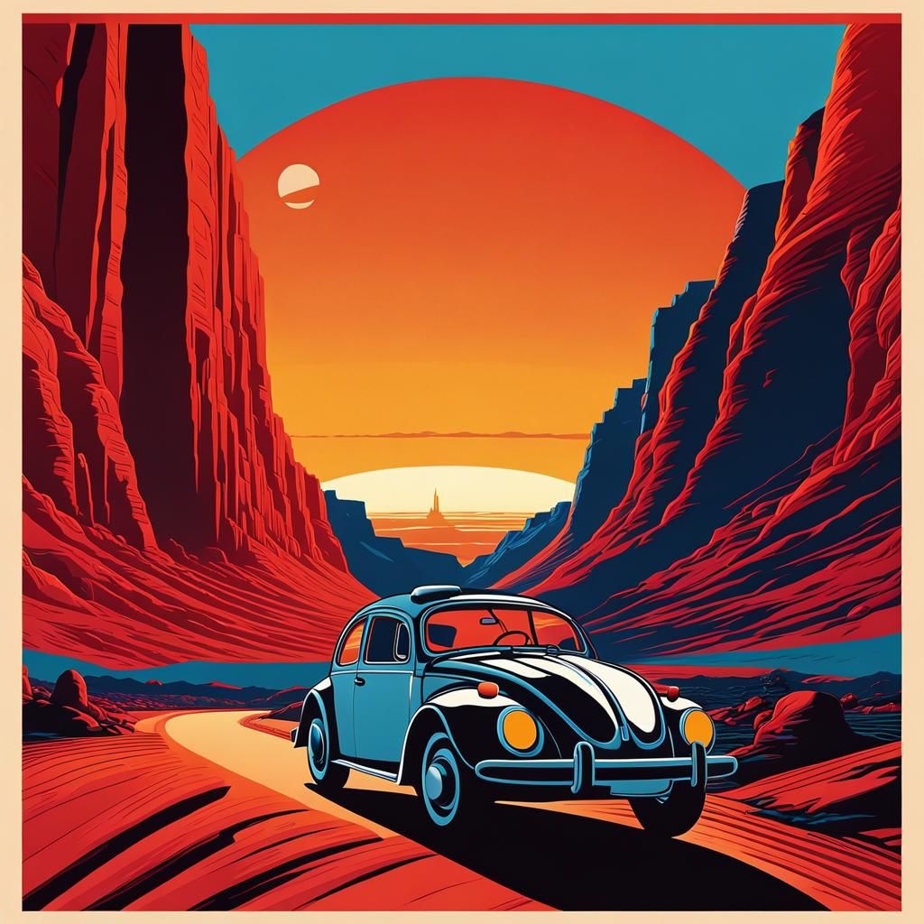 Retro-Futuristic Mars Colonization Poster Art
