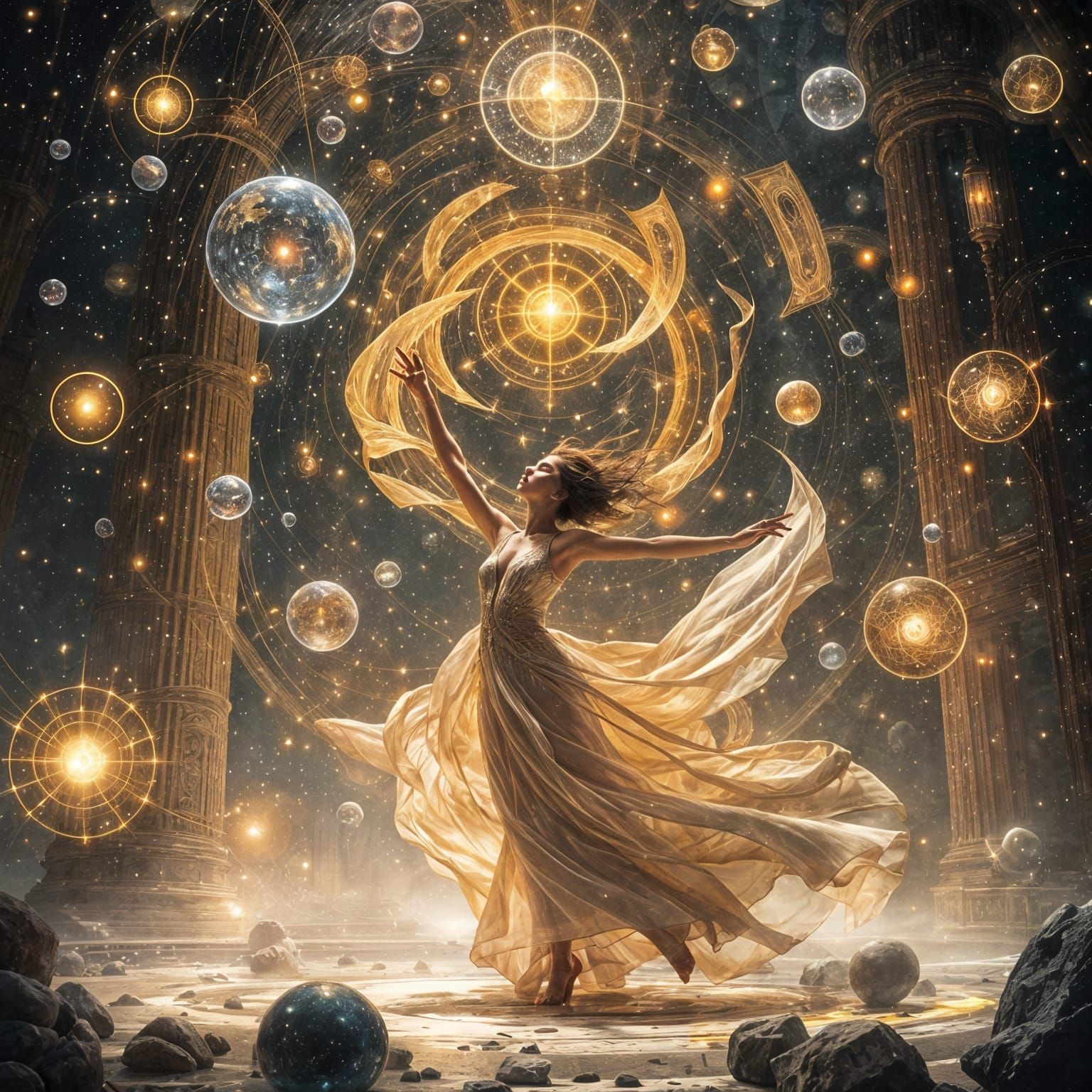 Cosmic Library Dancer: Magical Realism in 8K