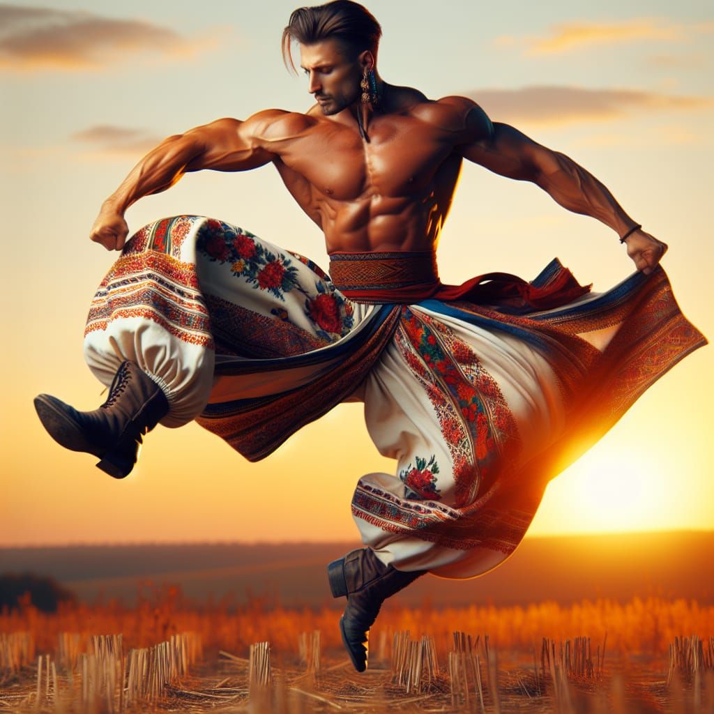Ukrainian Cossack Dances Under Sunset