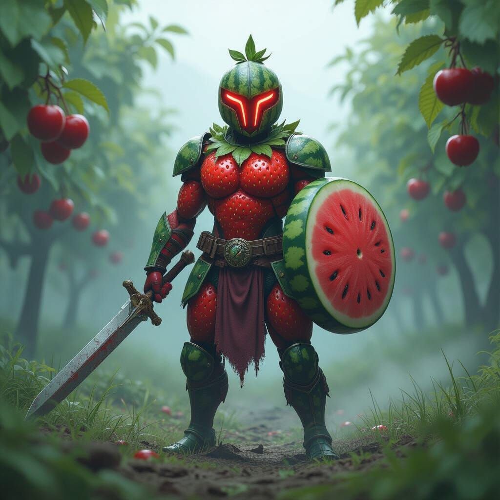 Heroic Fruit Warrior in Orchard Battlefield