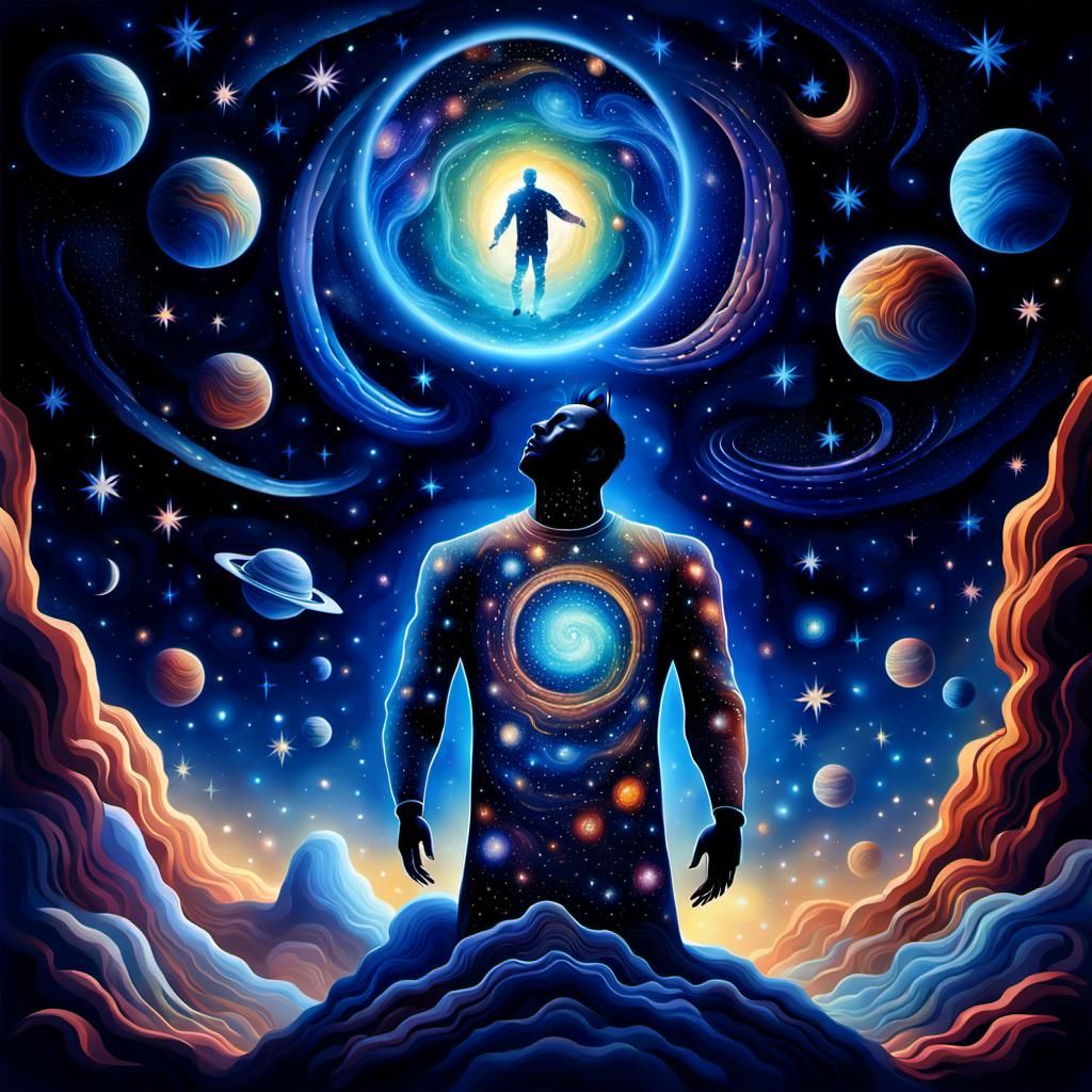 Celestial Rebirth: A Surreal Cosmic Landscape