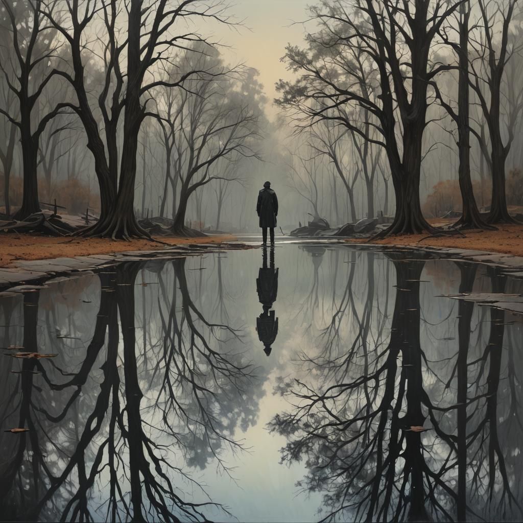 Sinister Reflection Pool in Fantasy Art Style