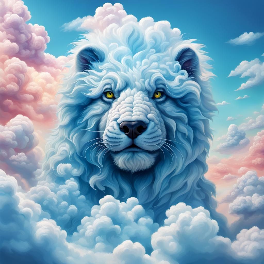 Cloud Animals: Hyperrealistic Digital Splash Art
