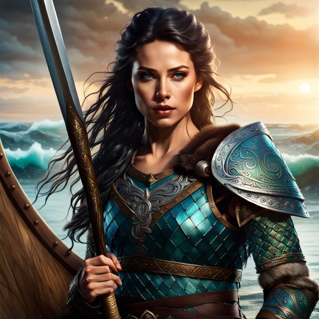 Viking Warrior Princess on Longboat