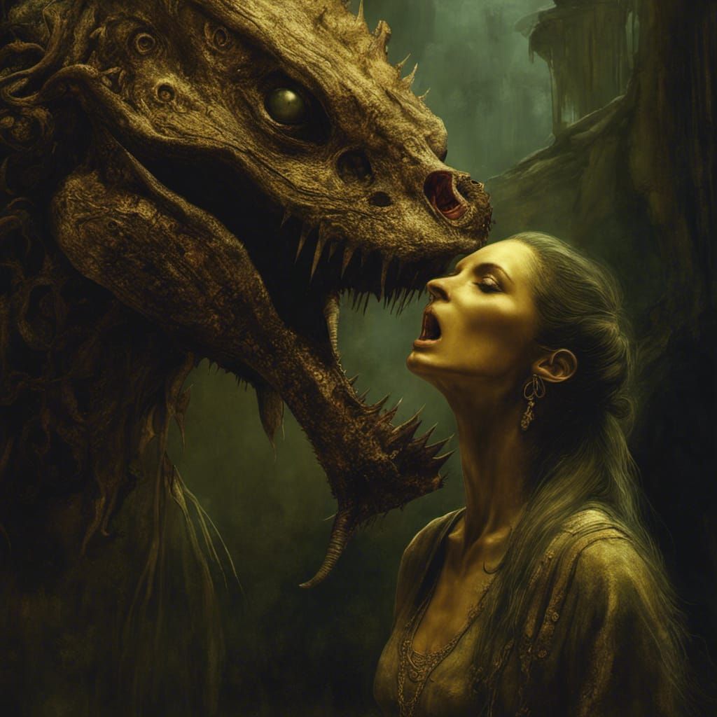 Venomous Woman: A Surreal Digital Art Portrait