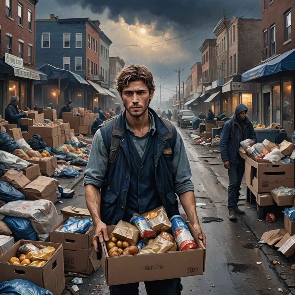 Young Man Donates During Climate Catastrophe