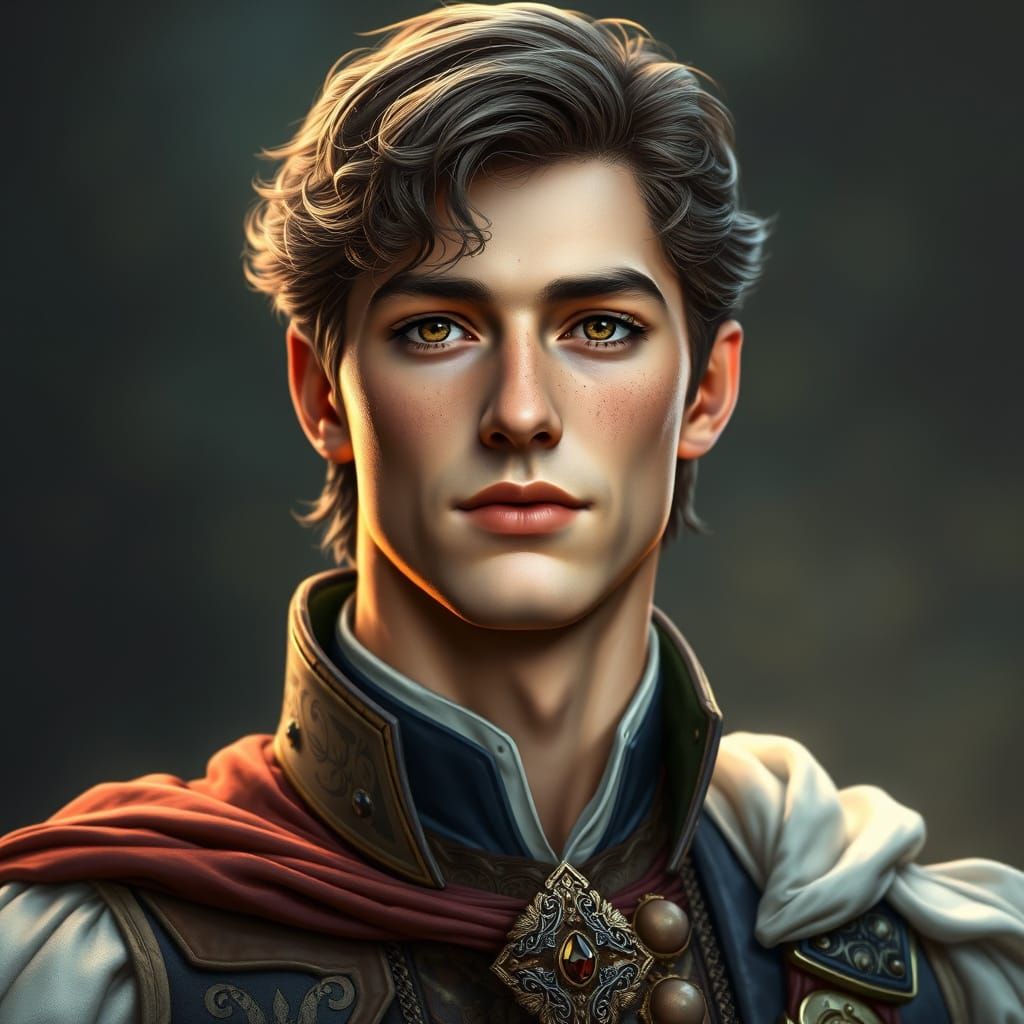 Elegant Portrait of a Handsome Young Prince