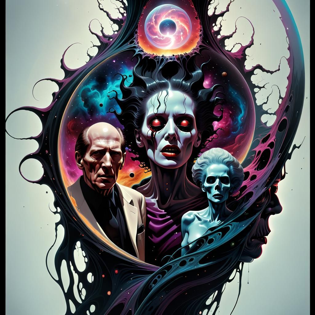 Macabre Cosmic Horror in Surreal Expressionist Style