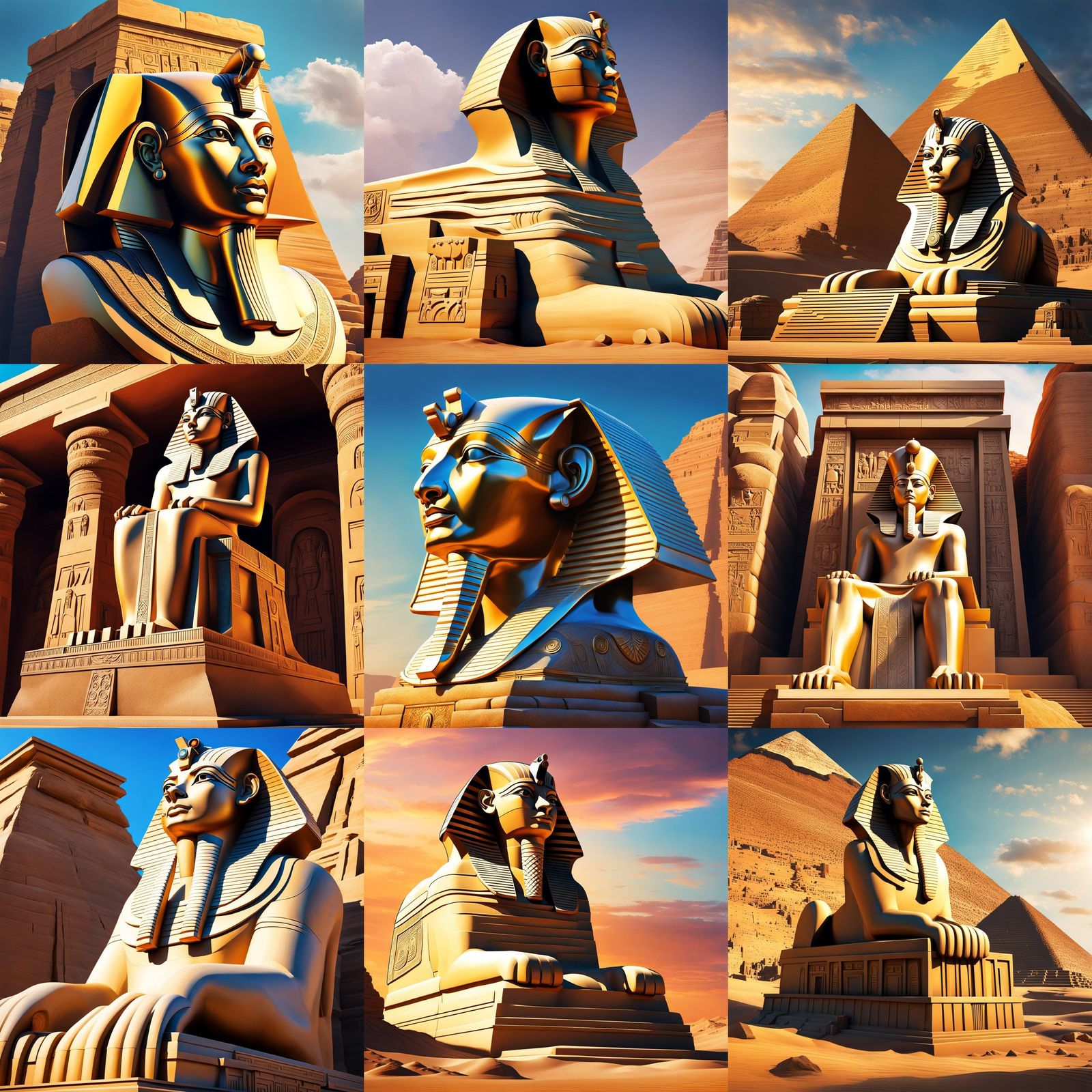 Modern Crane Builds Ancient Sphinx: Hyperrealistic Concept A...