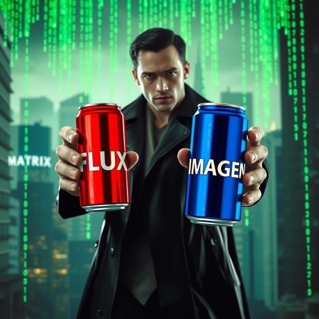 Neo's Choice: Red FLUX or Blue IMAGEN in The Matrix