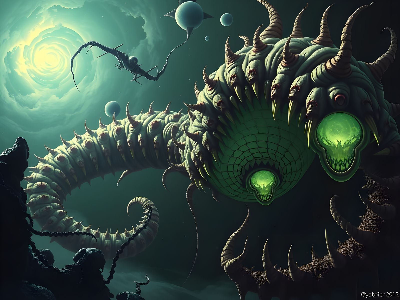 Cosmic Eldritch Horror: Ancient Void-Eating God in Space