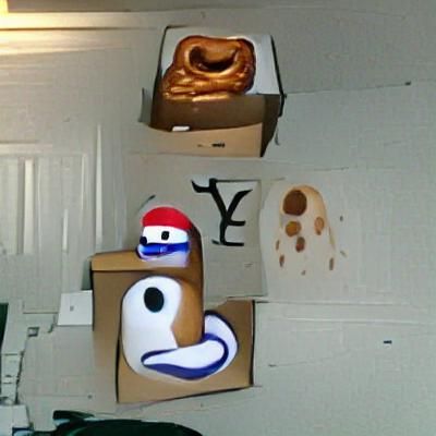 Strange Cartoon Scene with Tentacle Mouth Character