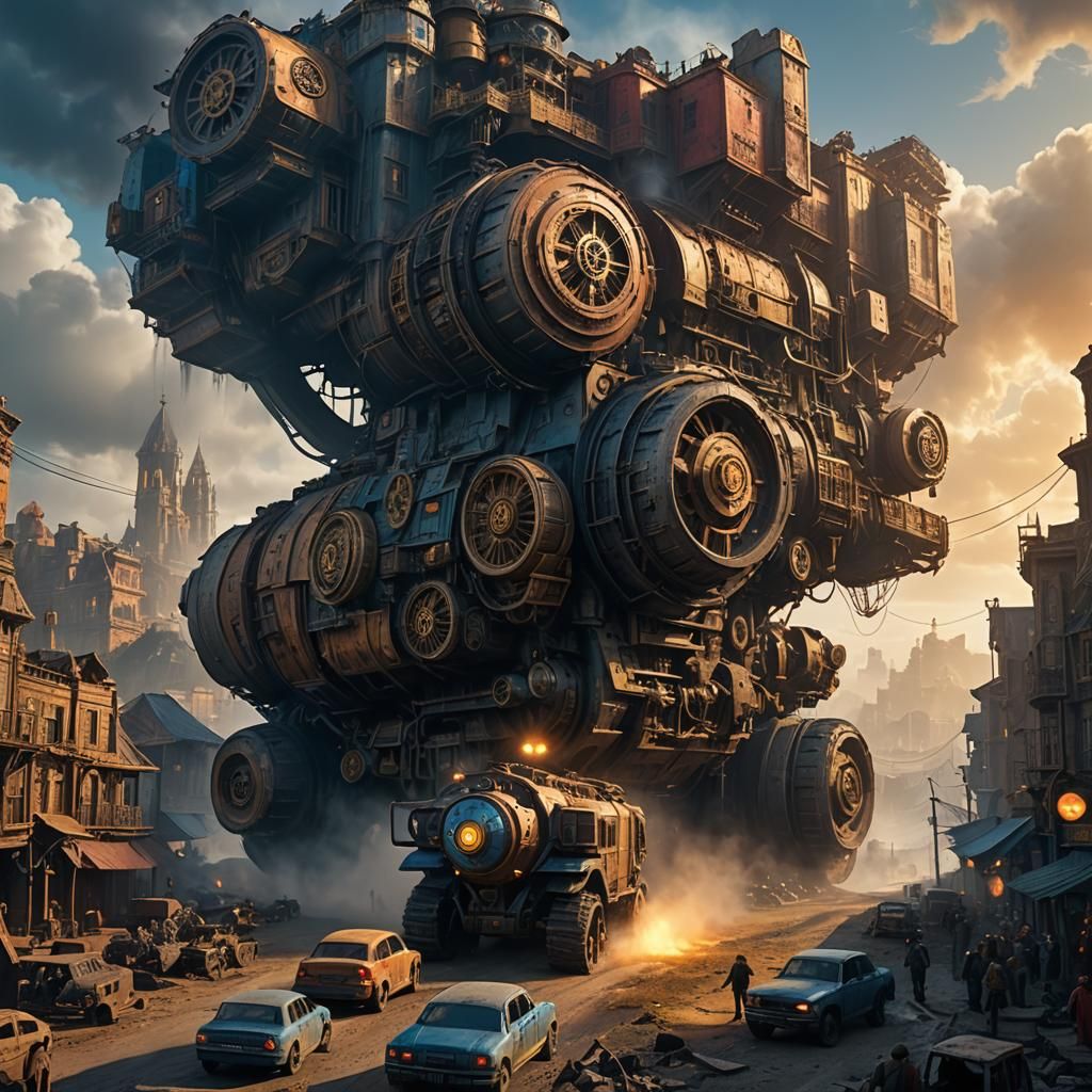 Gigavehicle: Futuristic, Industrial Metropolis on Wheels