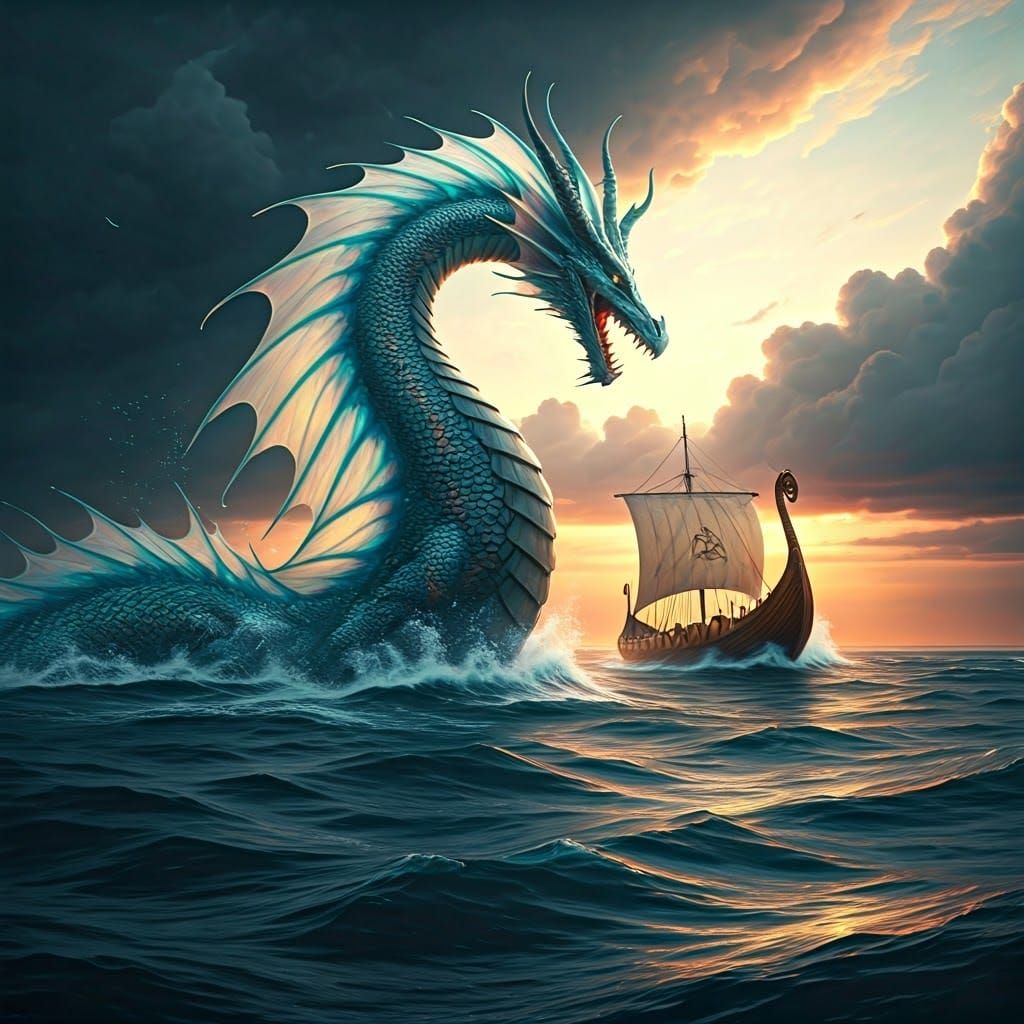 A majestic, serpentine dragon